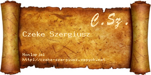 Czeke Szergiusz névjegykártya